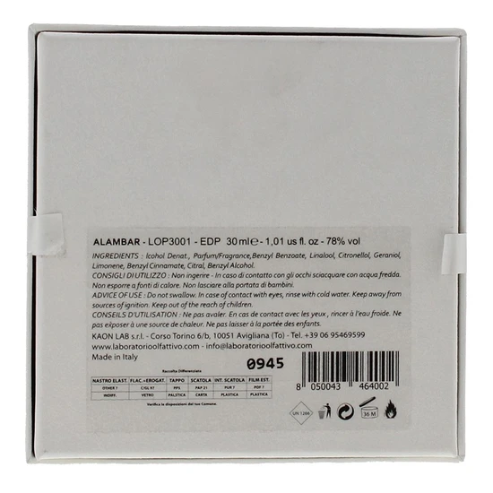 Laboratorio Olfattivo Alambar Eau De Parfum 30ml