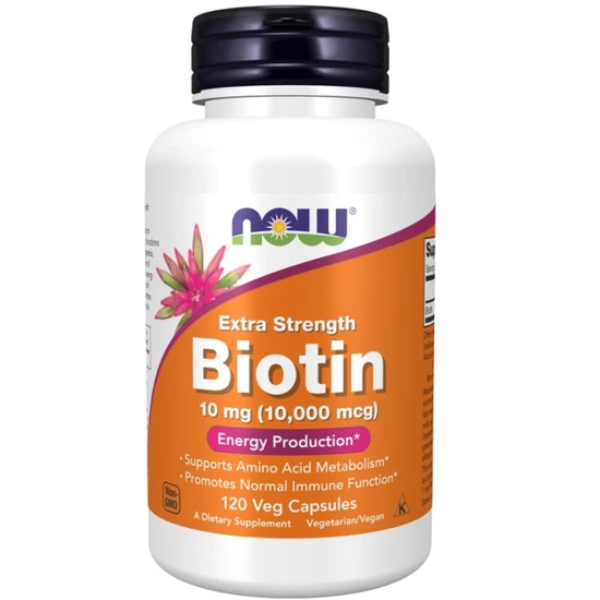 NOW Foods Biotin Capsules 10mg Extra Strength - 120 Capsules