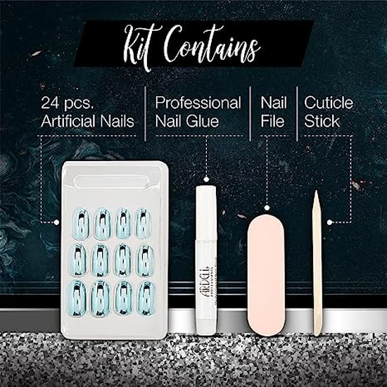 Ardell Nail Addict Metallic False Nails Metallic Blue