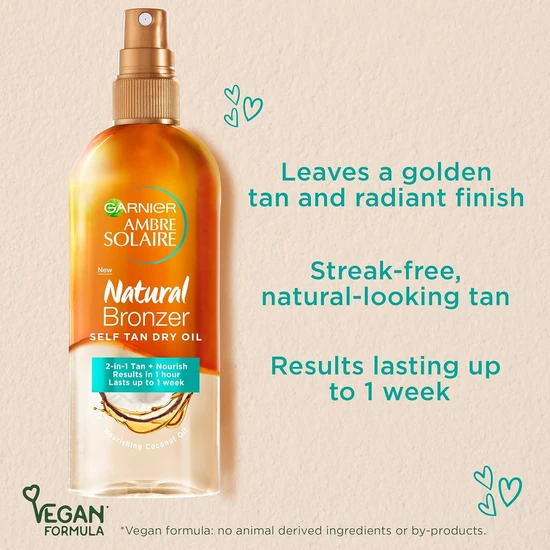 Garnier Ambre Solaire Natural Bronzer Self Tan Dry Oil With Coconut Oil 150ml