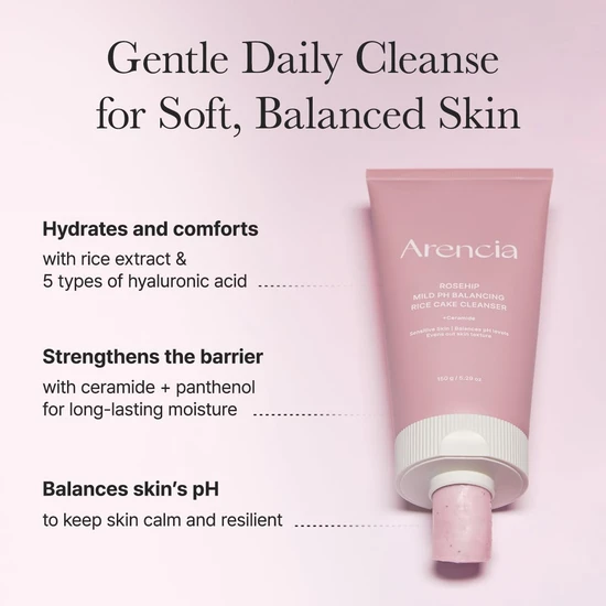 Arencia Rosehip Milk pH Balancing Rice Cake Cleanser 150g