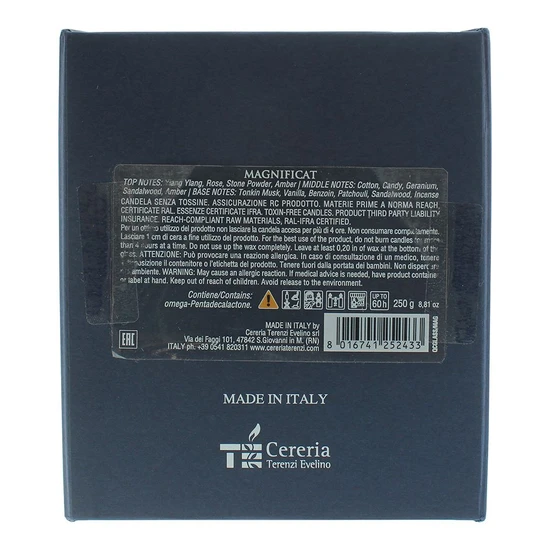 V Canto Magnificat Flocked Glass Candle 250g