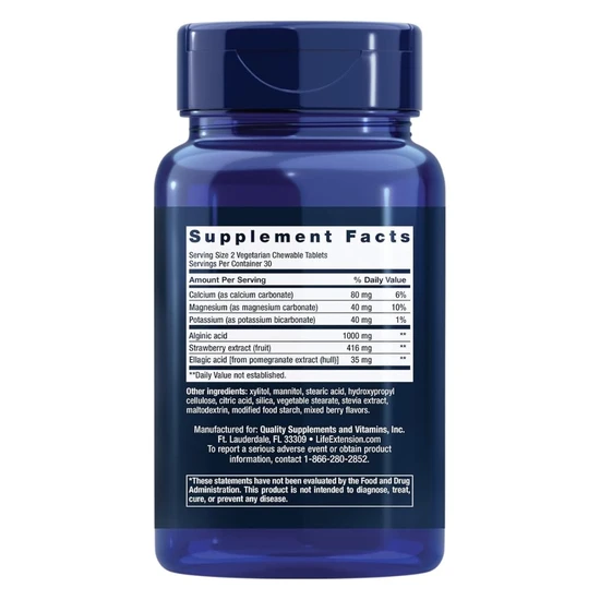 Life Extension Esophageal Guardian Berry Flavour Chew Tabs 60