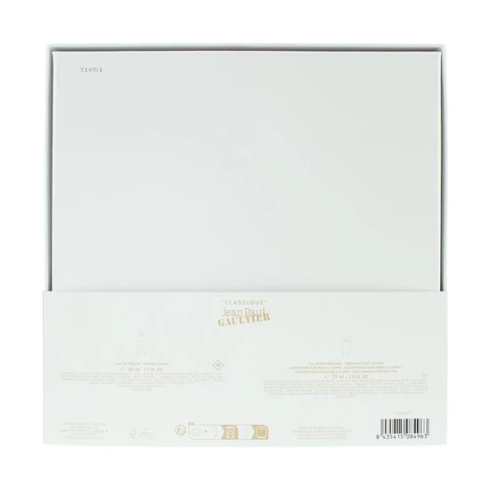 Jean Paul Gaultier Classique Eau De Toilette Gift Set 50ml EDT + 75ml Body Lotion