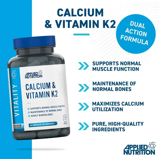 Applied Nutrition Calcium & Vitamin K2 Capsules 60 Capsules