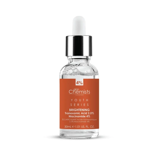 skinChemists Tranexamic Acid 2.5%, Niacinamide 4% Brightening Serum 2 x 30ml