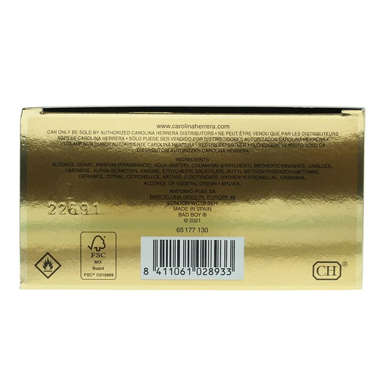 Carolina Herrera Bad Boy Gold Fantasy Eau De Toilette 100ml