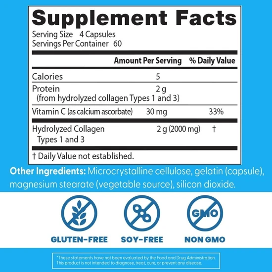 Doctor's Best Collagen Types 1 & 3 With Vitamin C 500mg Caps 240