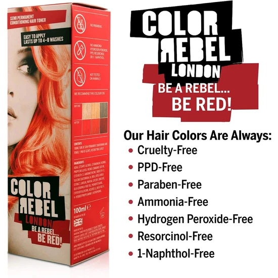 Color Rebel London Be Red Conditioning Hair Toner 100ml