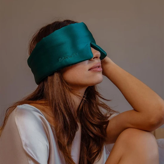 Drowsy Silk Sleep Mask Green Sapphire