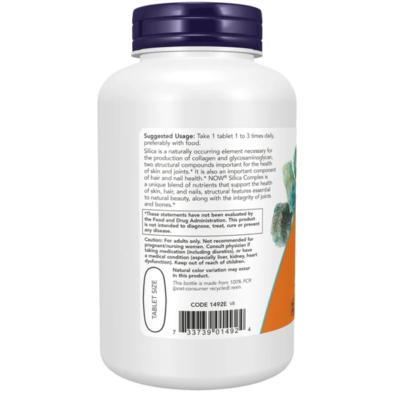 NOW Foods Silica Complex With Horsetail Extract 180 Tablets