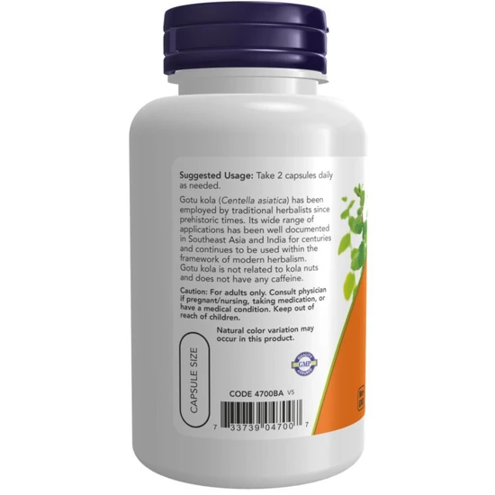 NOW Foods Gotu Kola, 450mg Vegicaps 100 Vegicaps