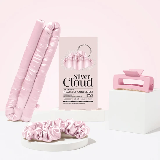 Silver Cloud Pink Heatless Curler Set