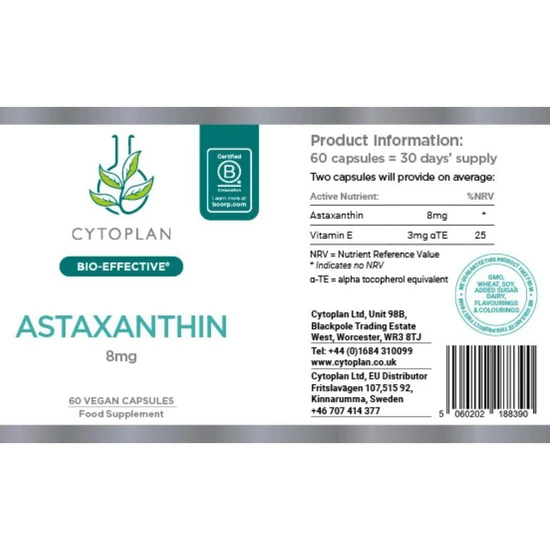 Cytoplan Astaxanthin 8mg Capsules 60 Capsules