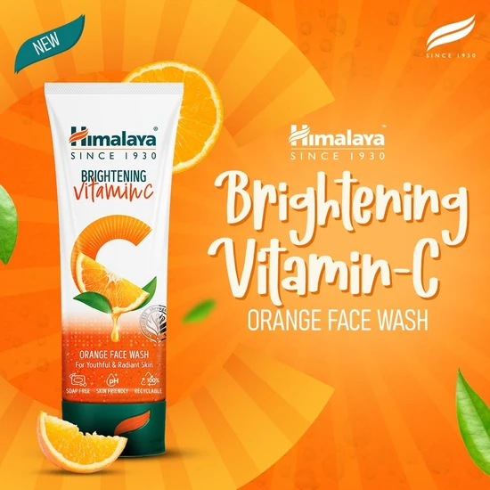 Himalaya Herbals Brightening Vitamin C Orange Face Wash 100ml