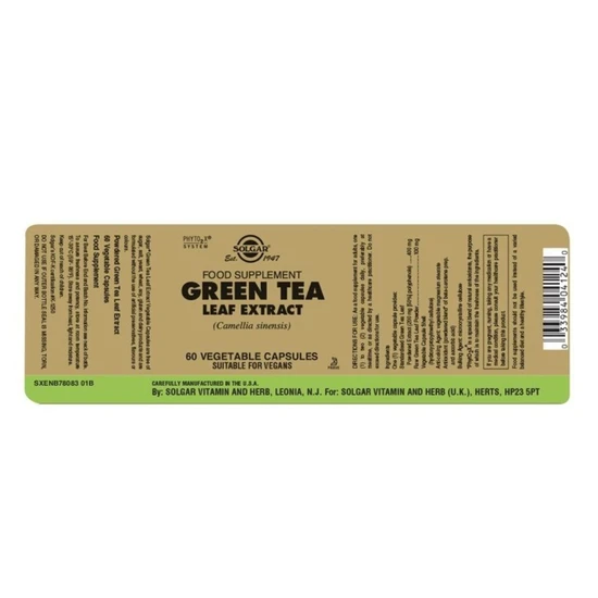 Solgar Green Tea Leaf Extract Vegicaps 60 Vegicaps