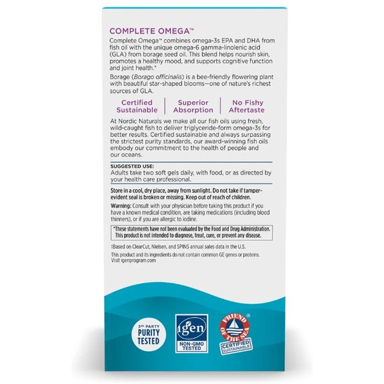 Nordic Naturals Complete Omega 565mg Lemon Softgels 120 Softgels