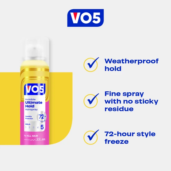 VO5 Invisible Ultimate Hold Hairspray 5