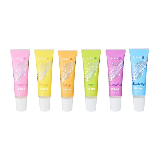Bubble T Rainbow Lip Balm Collection Set 6 Fruity Flavours