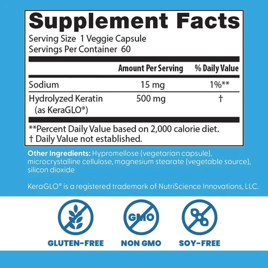 Doctor's Best Hydrolyzed Keratin 500mg Vegicaps 60 Vegicaps