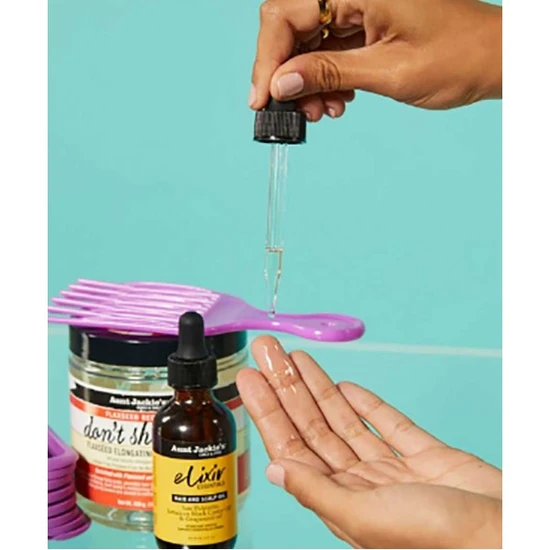 Aunt Jackie's Elixir Hair & Scalp Oil With Saw Palmetto Jamaican Black Castor Grapeseed Oil 59ml