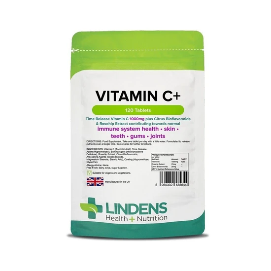 Lindens Vitamin C+ 1000mg Time Release 120 Tablets