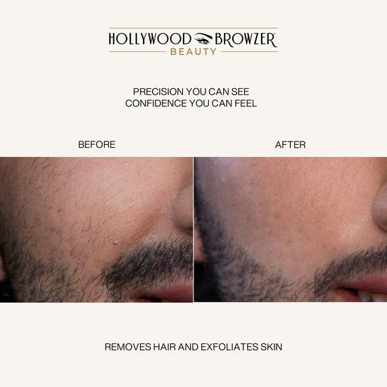 Hollywood Browzer Mens Precision Blade 'Touch Up Razor' Duo Dermaplaner Blue & Grey