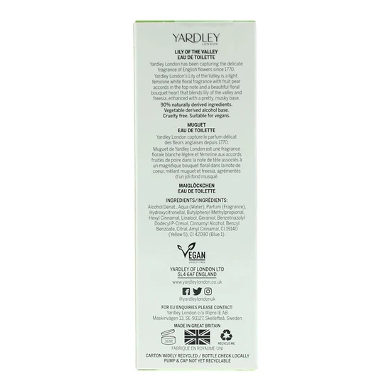 Yardley Lily Of The Valley Eau De Toilette 50ml