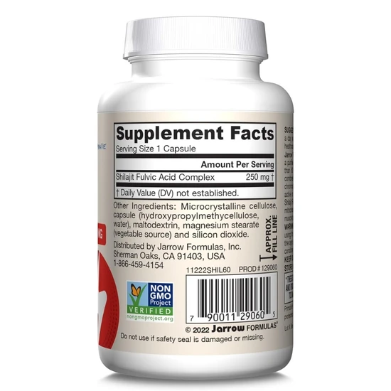 Jarrow Formulas Shilajit Fulvic Acid Complex Vegicaps 60 Vegicaps