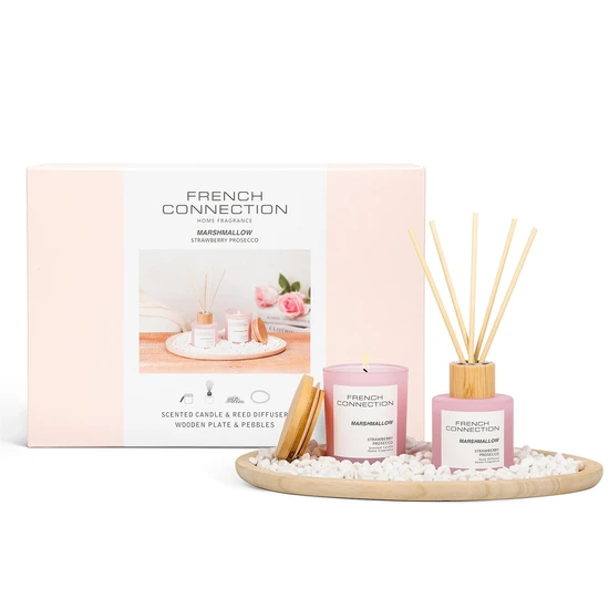 French Connection Pastel Collection Marshmallow Diffuser + Candle 100ml + 130g