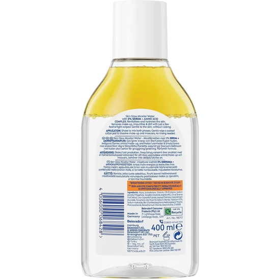 Nivea Micellar Water Skin Glow Face Eye Lips 400ml / No Coulor