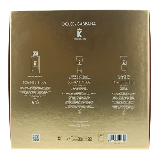 Dolce & Gabbana K Eau De Parfum Aftershave Balm + Shower Gel Gift Set 100ml
