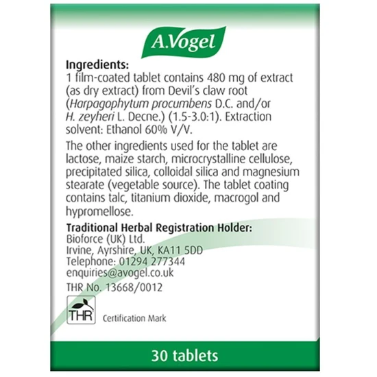 A.Vogel Atrosan Devil's Claw Tablets 30 Tablets