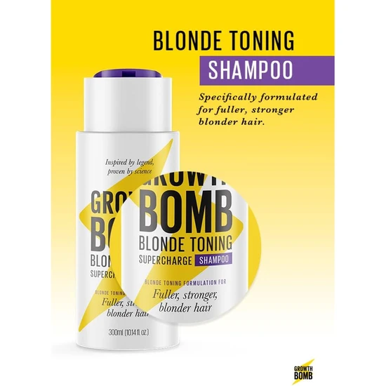 Growth Bomb Blonde Toning Supercharge Shampoo 300ml