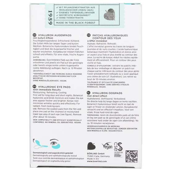 Annemarie Borlind Hyaluronic Eye Pads With Immediate Results 6x2pads