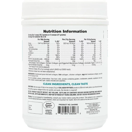 Nature's Plus Collagen Peptides 588g