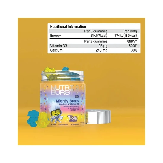 Nutriburst Kids Mighty Bones Calcium & Vitamin D3 Gummies 60 Gummies
