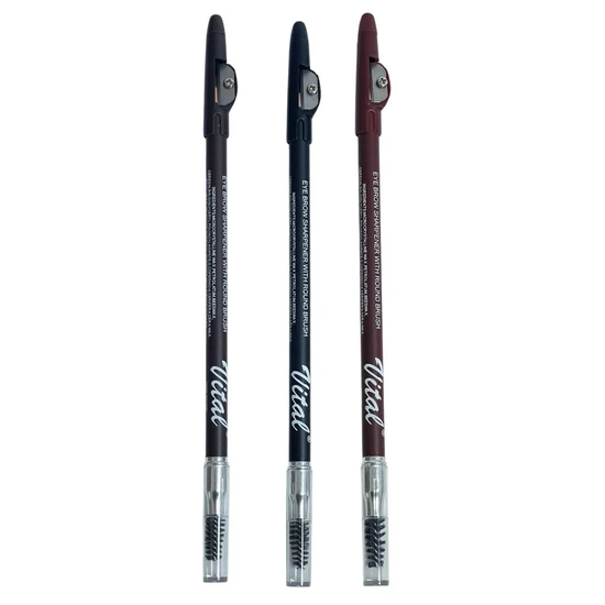 Vital Makeup Vital Eyebrow Pencil With Sharpener & Brush Black