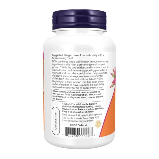 NOW Foods C-1000 Zinc & D- Capsules 3 Capsules