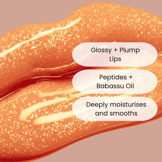 Face Facts Peptide Plumping Sparkle Babassu Oil & Shea Butter Lip Treatment Golden Bronze