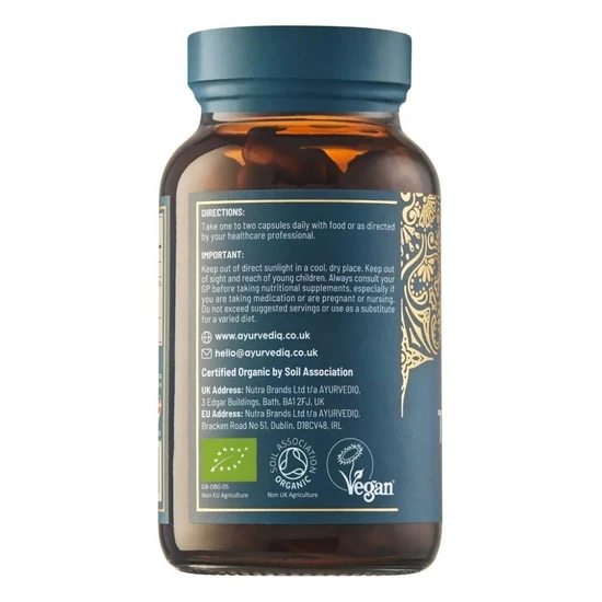 Ayurvediq Wellness Organic Turmeric, Ginger & Black Pepper Extract Capsules 60 Capsules
