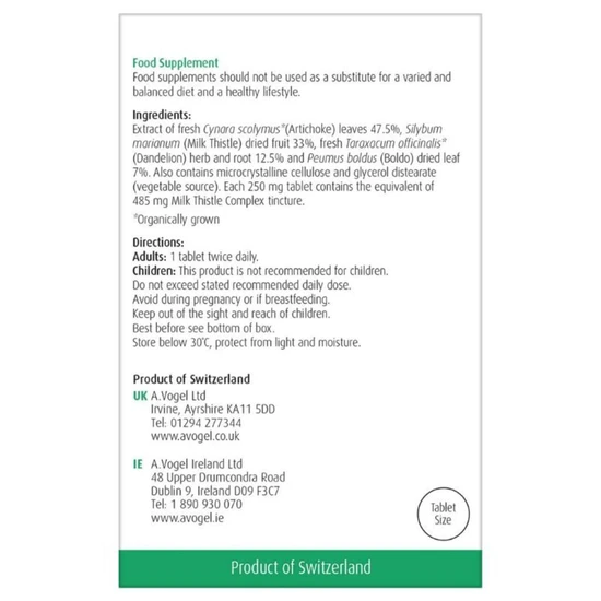 A.Vogel Milk Thistle Tincture Tablets 20 Tablets