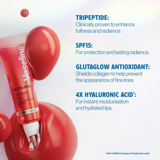 Vaseline Gluta-Hya Lip Serum Gloss SPF 15 Cherry Crush 10ml