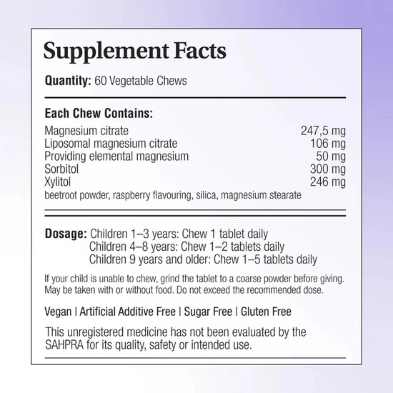 Phytoceutics Phytopure Kids Magnesium Chewable Tablets 60 Tablets