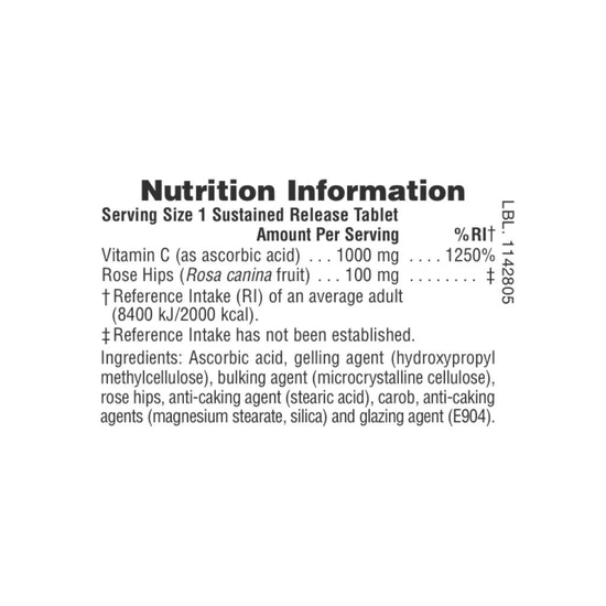 Nature's Plus Vitamin C 1000mg With Rose Hips Sustain Release Tablets 60 Tablets