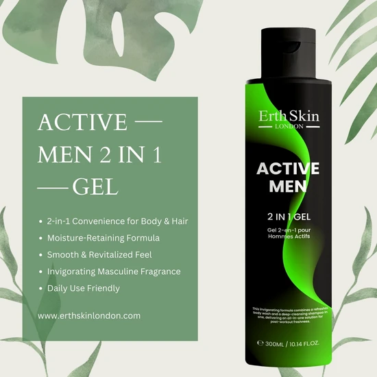 Erth Skin London Active Men 2 In 1 Gel