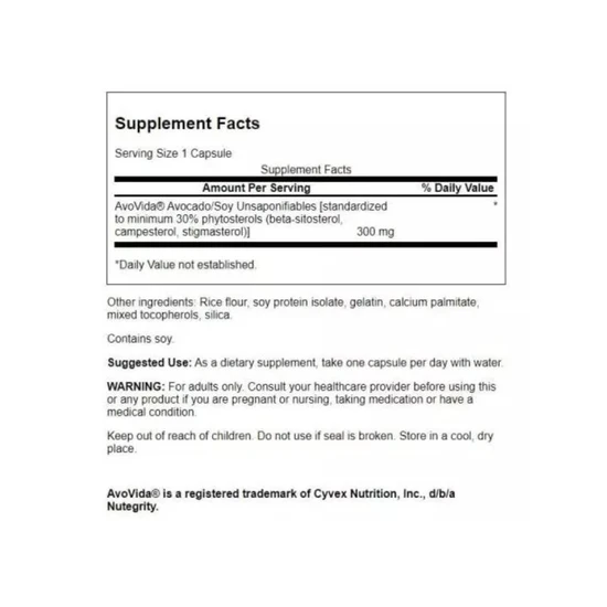 Swanson AvoVida Maximum Strength 300mg Capsules 60 Capsules