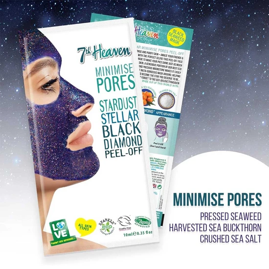 Montagne Jeunesse 7th Heaven StarDust Stellar Black Diamond Peel-Off Black Seaweed Mask 10ml