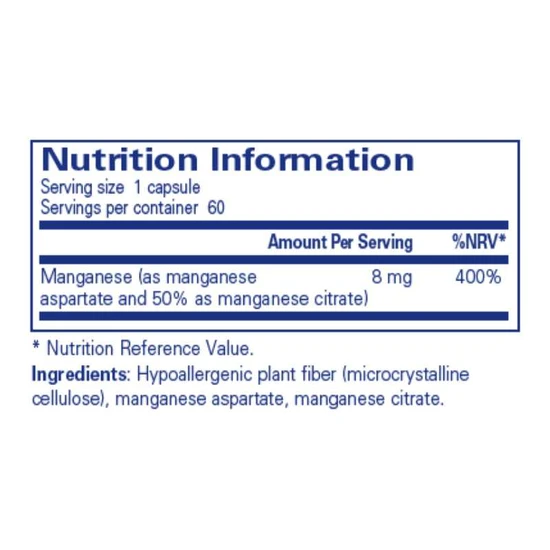 Pure Encapsulations Manganese Capsules 60 Capsules