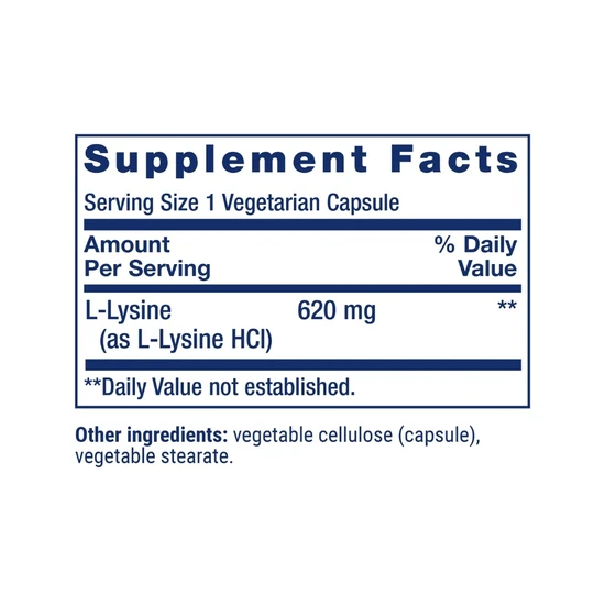 Life Extension L-Lysine 620mg 100 Veg Caps